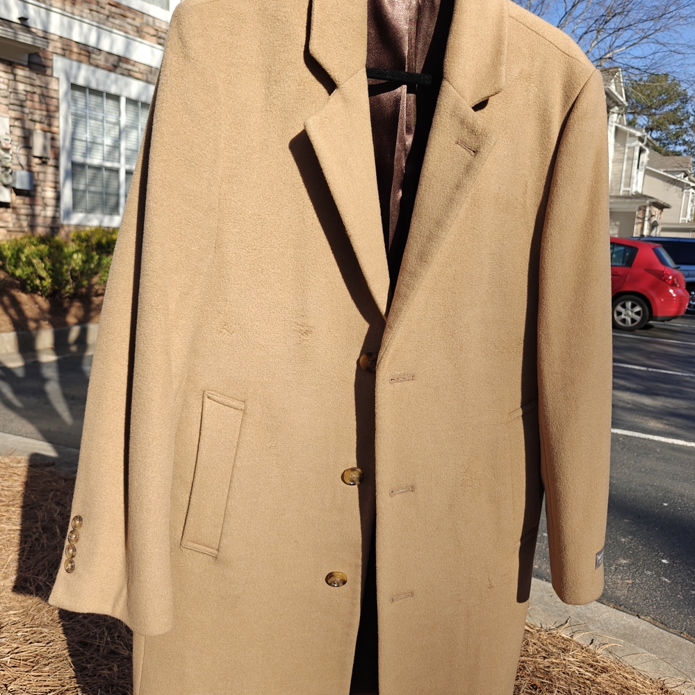 Michael Kors Tan Wool Blend Coat with Gold Buttons